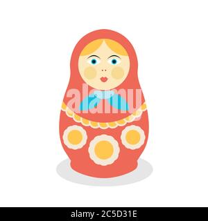 Russische Puppen Matrioshka. Flacher Style Stock Vektor