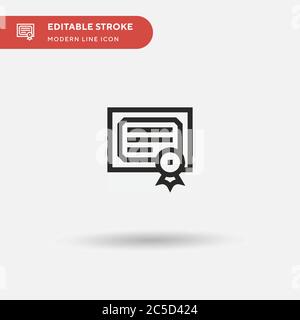 Einfaches Vektorsymbol für die Zertifizierung. Illustration Symbol Design Vorlage für Web mobile UI Element. Perfekte Farbe modernes Piktogramm auf bearbeitbaren Strich. Zertifizierungssymbole für Ihr Geschäftsprojekt Stock Vektor