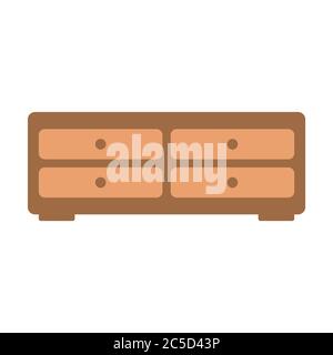Kommode. Flache Illustration für Webdesign und Apps Stock Vektor