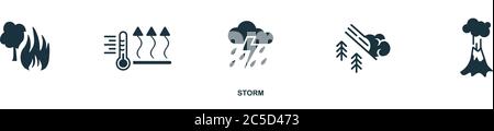 Sturmsymbol. Einfaches Element aus der Sammlung von Naturkatastrophen. Creative Storm Icon für Webdesign, Vorlagen, Infografiken und mehr Stock Vektor