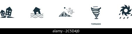 Tornado-Symbol. Einfaches Element aus der Sammlung von Naturkatastrophen. Creative Tornado Icon für Webdesign, Vorlagen, Infografiken und mehr Stock Vektor