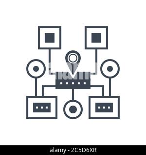 Sitemap Navigation Vektor Glyph Symbol Stock Vektor