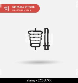 Döner Kebab einfaches Vektor-Symbol. Illustration Symbol Design Vorlage für Web mobile UI Element. Perfekte Farbe modernes Piktogramm auf bearbeitbaren Strich. Döner Kebab Icons für Ihr Business-Projekt Stock Vektor