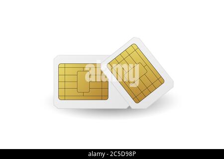 Standard-SIM-Karten. Vektorgrafik. Technologie für mobile Netzwerke. Stock Vektor