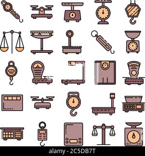 Symbole für Waage Vektor flach Stock Vektor