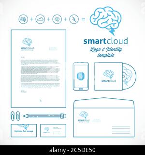 Smart Cloud-Logo und Identitätsvorlage Stock Vektor