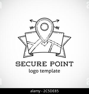 Safe Shield Point Abstract Vector Logo-Vorlage Stock Vektor