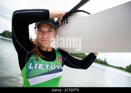 Ieva Vaitiekūnaitė - litauische Kajaker Stockfoto