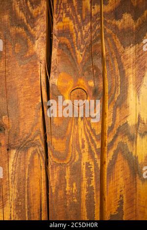 Polen Podkarpackie Bieszczady, Aussichtspunkt Bircza. Strukturelle Details des Turms, Holzstruktur. Stockfoto