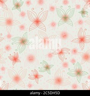 Zartes rosa Butterlies nahtloses Vektor-Muster Stock Vektor