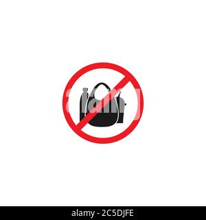 Kein Kunststoff. Aufhören, Einweg-Polyethylen-Paket. Rette die Erde, Umwelt-Konzept. Verbotene Polythen, Zellophan-Pakete. Vektorgrafik Stock Vektor