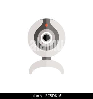 Webcam vom Computer auf weißem Hintergrund. Vektor-Illustration in trendigen flachen Stil. Stock Vektor
