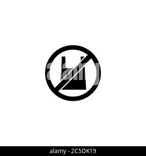 Plastikbeutel gekreuzt. stoppen Sie, Einweg PET-Paket. Speichern Sie die Erde, Umwelt Konzept. Verboten, Polyäthylen, Zellophan Pakete. Vektor krank Stock Vektor