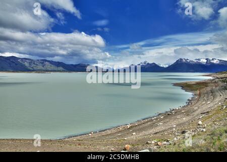 Lago argentino See in El Calafate, Patagonien, Argentinien Stockfoto