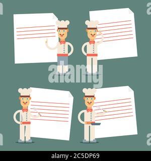 Kochrezept Für Die Präsentation. Flacher Vektorsatz Stock Vektor