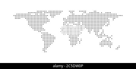 Welt- oder Erdkarte mit Punktpunkt modernes Konzept-Design isoliert auf weißem Hintergrund Vektor-Illustration Stock Vektor