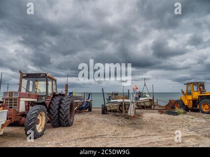 Küstenkutter am Strand von Lild Strand in Thy, Dänemark Stockfoto