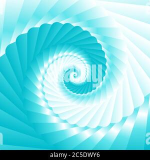 Zweifarbig gewirbelt - weiß und türkis (blau), Meereswelle. Abstrakter Vektorhintergrund. Stock Vektor