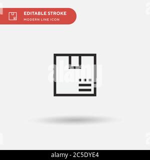 Einfaches Vektorsymbol für Paket. Illustration Symbol Design Vorlage für Web mobile UI Element. Perfekte Farbe modernes Piktogramm auf bearbeitbaren Strich. Paketsymbole für Ihr Geschäftsprojekt Stock Vektor