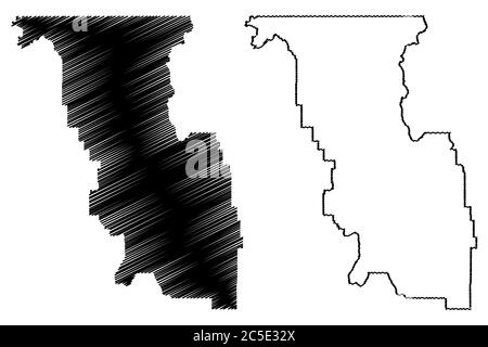 Bannock County, Idaho (US County, United States of America, USA, US) Karte Vektorgrafik, Skizze Bannock Karte Stock Vektor