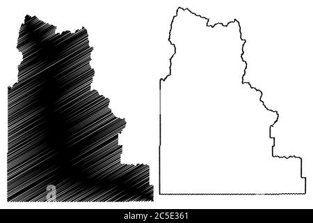 Camas County, Idaho (US County, United States of America, USA, US) Karte Vektorgrafik, Skizze Scribble Camas Karte Stock Vektor