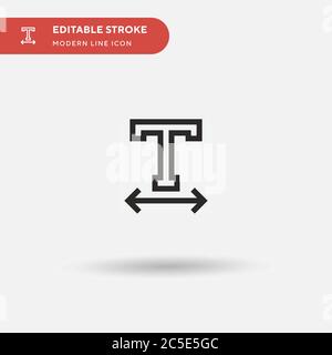 Textbreite Option einfaches Vektorsymbol. Illustration Symbol Design Vorlage für Web mobile UI Element. Perfekte Farbe modernes Piktogramm auf bearbeitbaren Strich. Symbole für die Option „Textbreite“ für Ihr Geschäftsprojekt Stock Vektor
