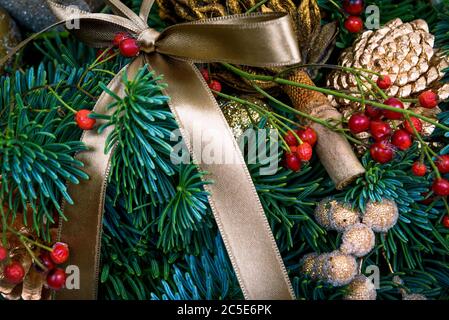 Weihnachten und Neujahr Feiertagsdekoration Hintergrund Stockfoto