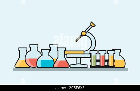 Medizin Hintergrund. Designelemente für mobile Web-Anwendungen. Vektorgrafik im Linienstil. Stock Vektor