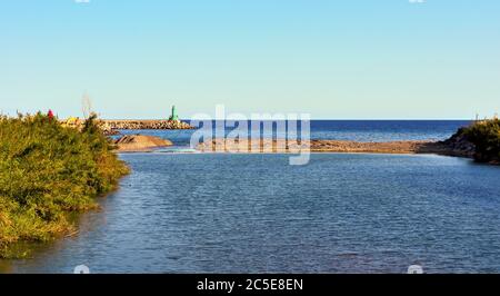 Blick auf das Meer in imperia italien Stockfoto