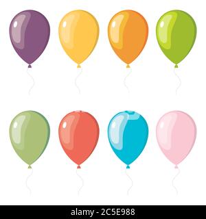 Set von flachen Feier Ballons. Vektorgrafik. Stock Vektor
