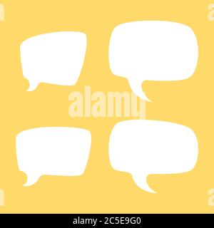 Wolken, um Text auf weißem Hintergrund einzufügen. Vektor-Illustration in trendigen flachen Stil. Stock Vektor