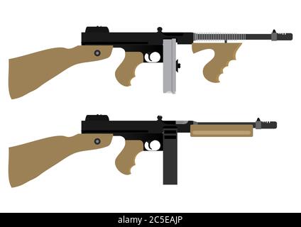 vektor-Illustration von antiquated American Machine Gun. Stock Vektor