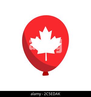 Glänzende Luftballons mit Canada Day in trendigen flachen Stil isoliert. Abbildung des Stock Vectors. Stock Vektor