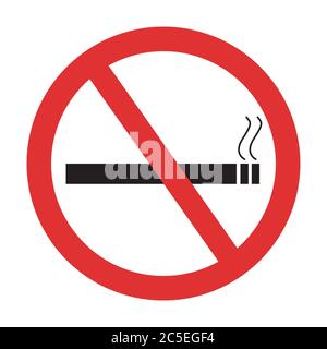 Kein Zigarettenschild. Rauchen verboten Symbol für Bar, Café oder Tankstelle. Aufkleber nicht isoliert rauchen Stock Vektor