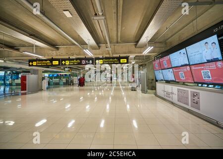 BANGKOK, THAILAND - CIRCA JANUAR 2020: Innenaufnahme des Suvarnabhumi Flughafens. Stockfoto