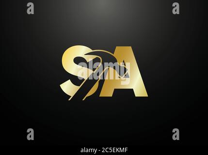 Initial Monogram Letter S A Logo Design Vektor-Vorlage. S EIN Logo-Design mit Buchstaben Stock Vektor