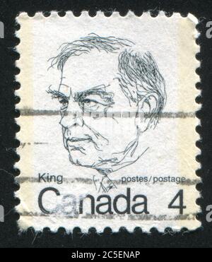 KANADA - UM 1972: Briefmarke gedruckt von Kanada, zeigt William Lyon Mackenzie King, um 1972 Stockfoto