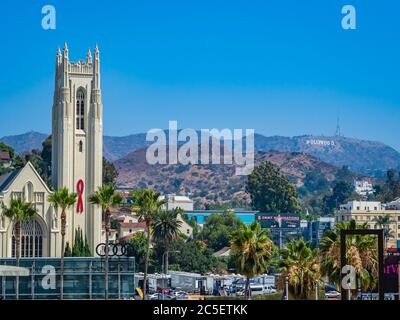 Los Angeles, Kalifornien: Hollywood Downtown ist berühmt für den Walk of Fame. Stockfoto