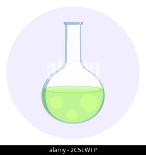 Laborflasche, Symbol für Reagenzglas auf weißem Hintergrund. Laborgeräte für chemische Stoffe. Vektor-Illustration in trendigen flachen Stil. EPS 10. Stock Vektor