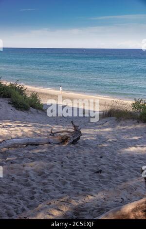 Die schönsten Sandstrände Apuliens: Alimini Bucht, Salento Küste. Italien (Lecce). Stockfoto