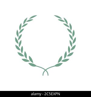 Lorbeerkranz isoliert Illustration. Laurel Blätter Symbol für hochwertige Olivenpflanzen. Trendy flachen Stil für Grafik-Design, Web-Site. Stock Vektor