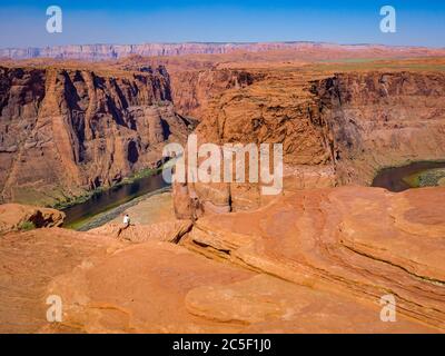 Horseshoe Bend, Page Arizona, der Colorado River und der Sandstein Stockfoto
