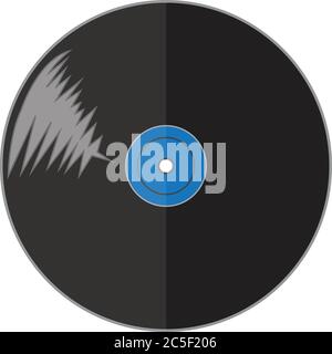 Retro Vinyl Record Black Music Disk Vektorgrafik. Vinyl-Disc Isoliert Auf Weißem Hintergrund. Stock Vektor