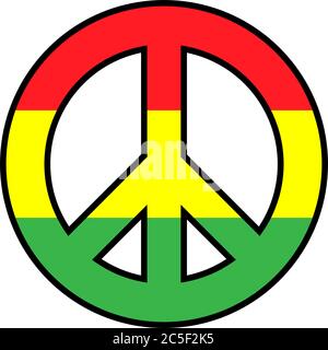 Jamaika Frieden Und Liebe Antikriegszeit Isoliert Symbol Reggae Pazifismus Symbol Hippie Kultur Zeichen Vektor Illustration Stock Vektor