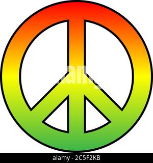 Jamaika Frieden Und Liebe Antikriegszeit Isoliert Symbol Reggae Pazifismus Symbol Hippie Kultur Zeichen Vektor Illustration Stock Vektor
