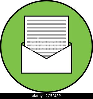 Umschlag Öffnen Symbol Empfangene E-Mail Symbol Brief Post Vektor Nachricht Kommunikationszeichen Stock Vektor