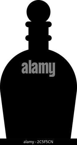 Black Trank Flasche Symbol Liquid Container Vektor Illustration Medizinische Laborröhre Silhouette Stock Vektor