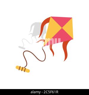 Drachen auf weißem Hintergrund. Elemente für Kindertag. Abbildung des Stock Vectors. Stock Vektor