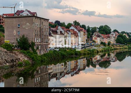 Zgorzelec an der oder von Görlitz aus gesehen Stockfoto