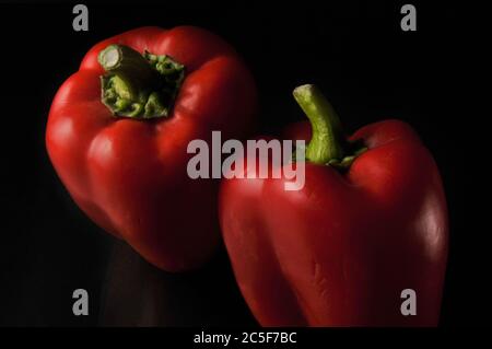 Foto einer asiatischen Paprika. Es ist sehr beliebt für asiatische Gerichte. Süße rote Paprika werden manchmal als "Laternenpfeffer", weil ihre Stockfoto